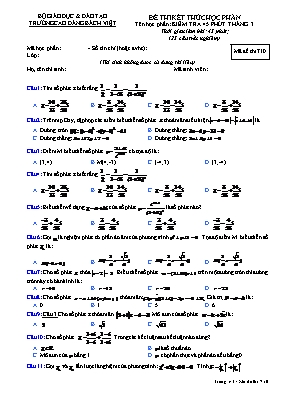 Kiểm tra 45 phút tháng 3 môn Toán - Mã đề thi 710